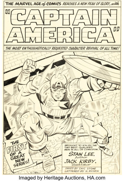 Captain America comic book art