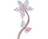 Pink Diamond and Diamond Flower Brooch