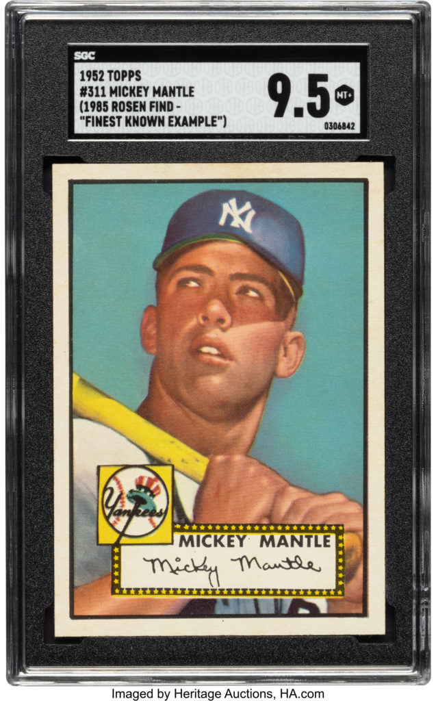 Perfect 1952 Topps Mickey Mantle